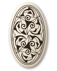 Nehalennia Celtic Dolphin Porcelain Oval Necklace