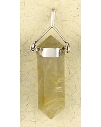 Rutilated Quartz Crystal Sterling Silver Necklace