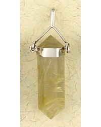 Rutilated Quartz Crystal Sterling Silver Necklace