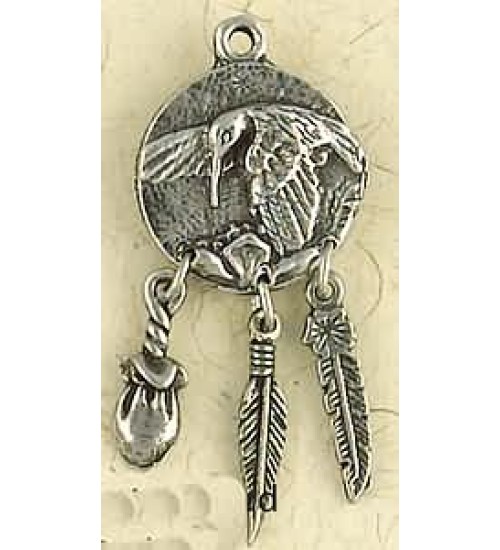 Hummingbird Animal Spirit Pewter Necklace