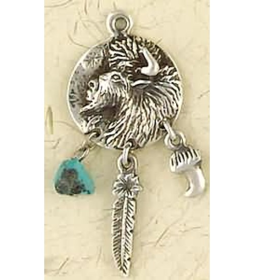 Buffalo Animal Spirit Sterling Silver Necklace
