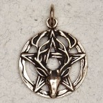 Stag Pentacle Bronze Necklace