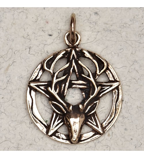 Stag Pentacle Bronze Necklace