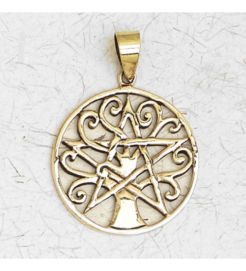 Pentacle Tree of Life Bronze Necklace