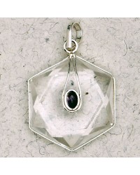 Clear Quartz 6 Point Prisma Star with Gemstone Pendant