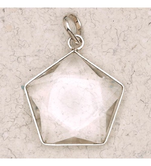 Clear Quartz 5 Point Prisma Star Pendant