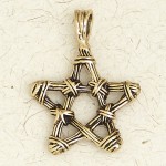 Bronze Twig Pentagram Necklace