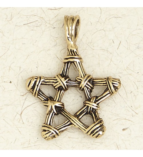 Bronze Twig Pentagram Necklace