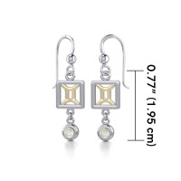 Gemini Zodiac Sign Earrings with Mother of Pearl