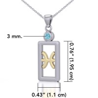 Pisces Pendant with Aquamarine Jewelry Set