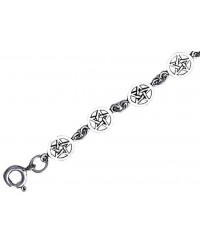 Pentacle Sterling Silver Link Bracelet