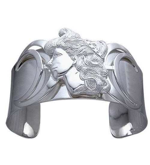 Moon Goddess Sterling Silver Cuff Bracelet