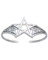 Pentacle Cuff Bracelet in Sterling Silver