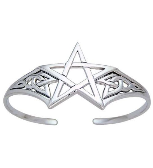 Pentacle Cuff Bracelet in Sterling Silver