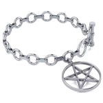 Pentacle Sterling Silver Toggle Bracelet