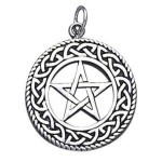 Celtic Border Pentacle Sterling Silver Pendant