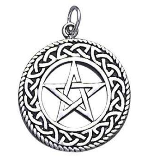 Celtic Border Pentacle Sterling Silver Pendant