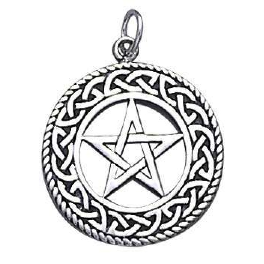 925 Silber Schutzamulett Triquetra Peter Stone Pentagramm Pentakel Anhänger kl 