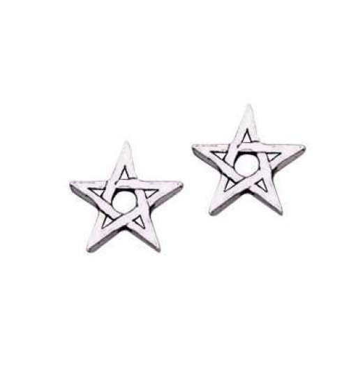 Pentagram Stud Earrings in Sterling Silver