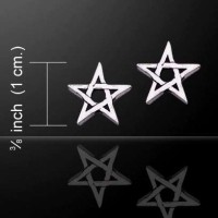 Pentagram Stud Earrings in Sterling Silver