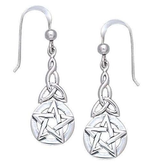 Triquetra Pentacle Earrings in Sterling Silver