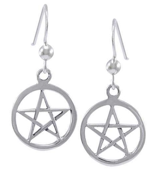 Sterling Silver Pentacle Earrings