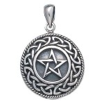 Knotwork Aromatherapy Pentacle Pendant in Sterling Silver
