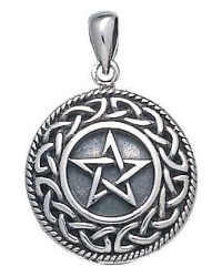 Knotwork Aromatherapy Pentacle Pendant in Sterling Silver