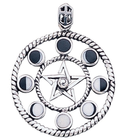 Magick Moon Phases Pendant in Sterling Silver