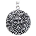 Belenos Sun God Disk Pendant in Sterling Silver