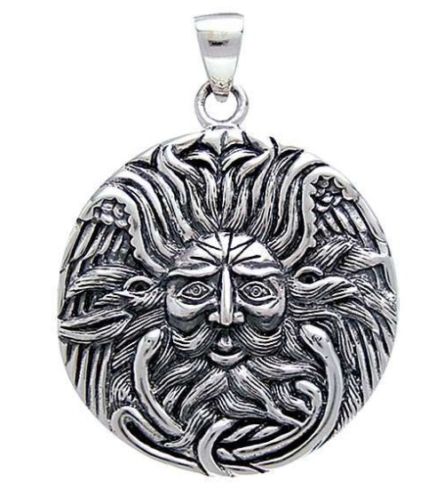 Belenos Sun God Disk Pendant in Sterling Silver