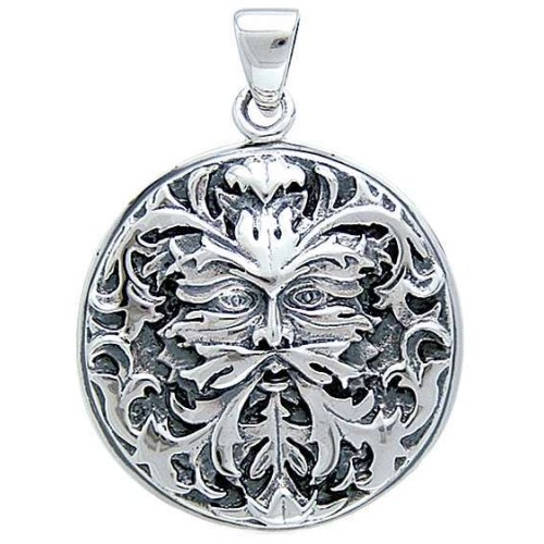 Green Man Sterling Silver Pendant By Oberon Zell Wicca Pagan Jewelry - Green Man Pendant Silver Green Man Sterling Silver Pendant By Oberon Zell Wicca Pagan Jewelry - Green Man Pendant Silver