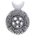 Celtic Blessed Be Sterling Silver Pentacle Pendant