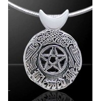 Celtic Blessed Be Sterling Silver Pentacle Pendant