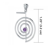 Cho Ku Ray Reiki Silver Pendant with Amethyst Gem