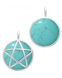Hidden Pentacle Turquoise and Sterling Silver Pendant