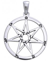 Heptogram Planetary Symbol Pendant in Sterling Silver