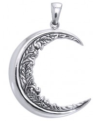 Moon Vines Crescent Moon Pendant