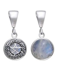Celtic Hidden Pentacle Sterling Silver Moonstone Pendant