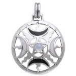 Magick Moon Silver Pendant with Gemstone
