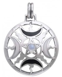 Magick Moon Silver Pendant with Gemstone