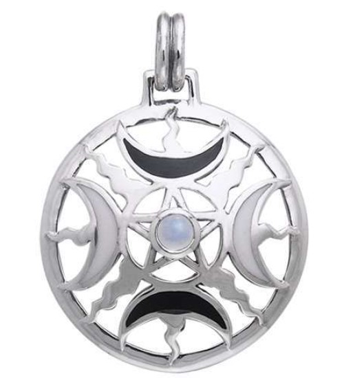 Magick Moon Silver Pendant with Gemstone