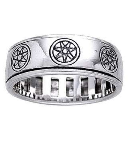 Elven Star Sterling Silver Fidget Spinner Ring