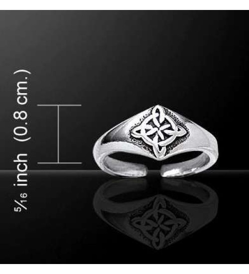 Celtic Four Point Quaternary Knot Silver Toe Ring