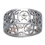 Pentacle Open Sterling Silver Ring