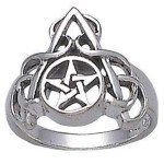 Arched Pentacle Sterling Silver Ring