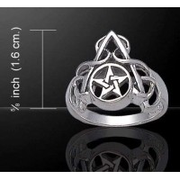 Arched Pentacle Sterling Silver Ring