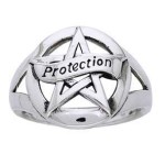 Protection Pentacle Sterling Silver Ring