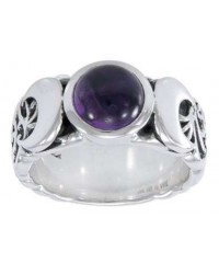 Triple Moon Gemstone Ring