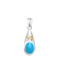 Capricorn Zodiac Sign Pendant with Turquoise